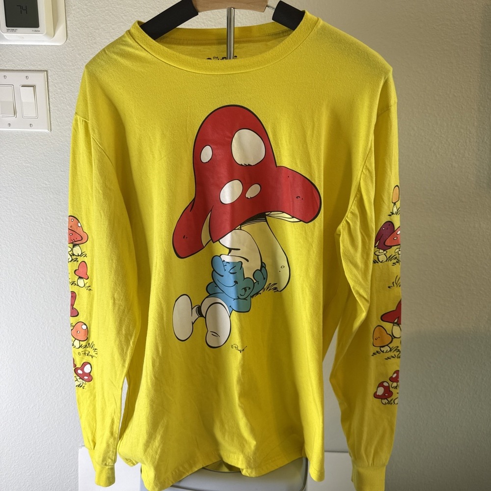 The Smurfs Long Sleeve Shirt Yellow  Size XL‎